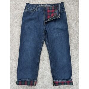 Eddie Bauer Flannel Lined Relaxed Fit Jeans 36x30 (Fits 36x29)  Dark Wash Cotton